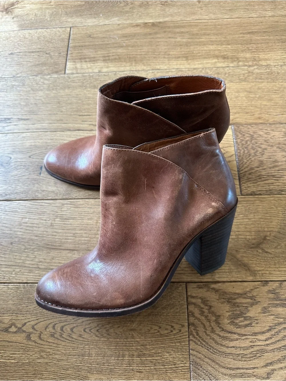 New Lucky Brand Eesa Brown Leather Booties Sz 10